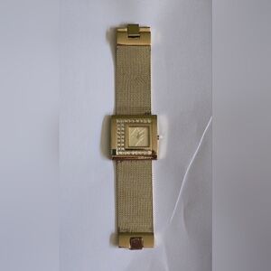 DKNY Gold Square Face Mesh Watch